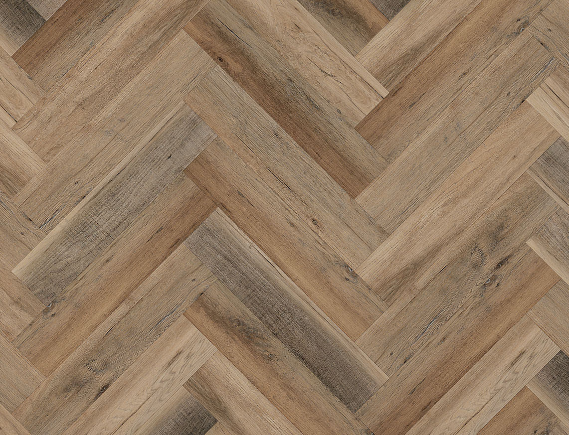 Caramel Ember Oak 6.5mm Unilin Herringbone Waterproof Click Vinyl