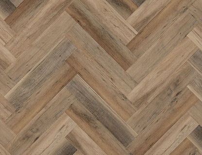 Caramel Ember Oak 6.5mm Unilin Herringbone Waterproof Click Vinyl