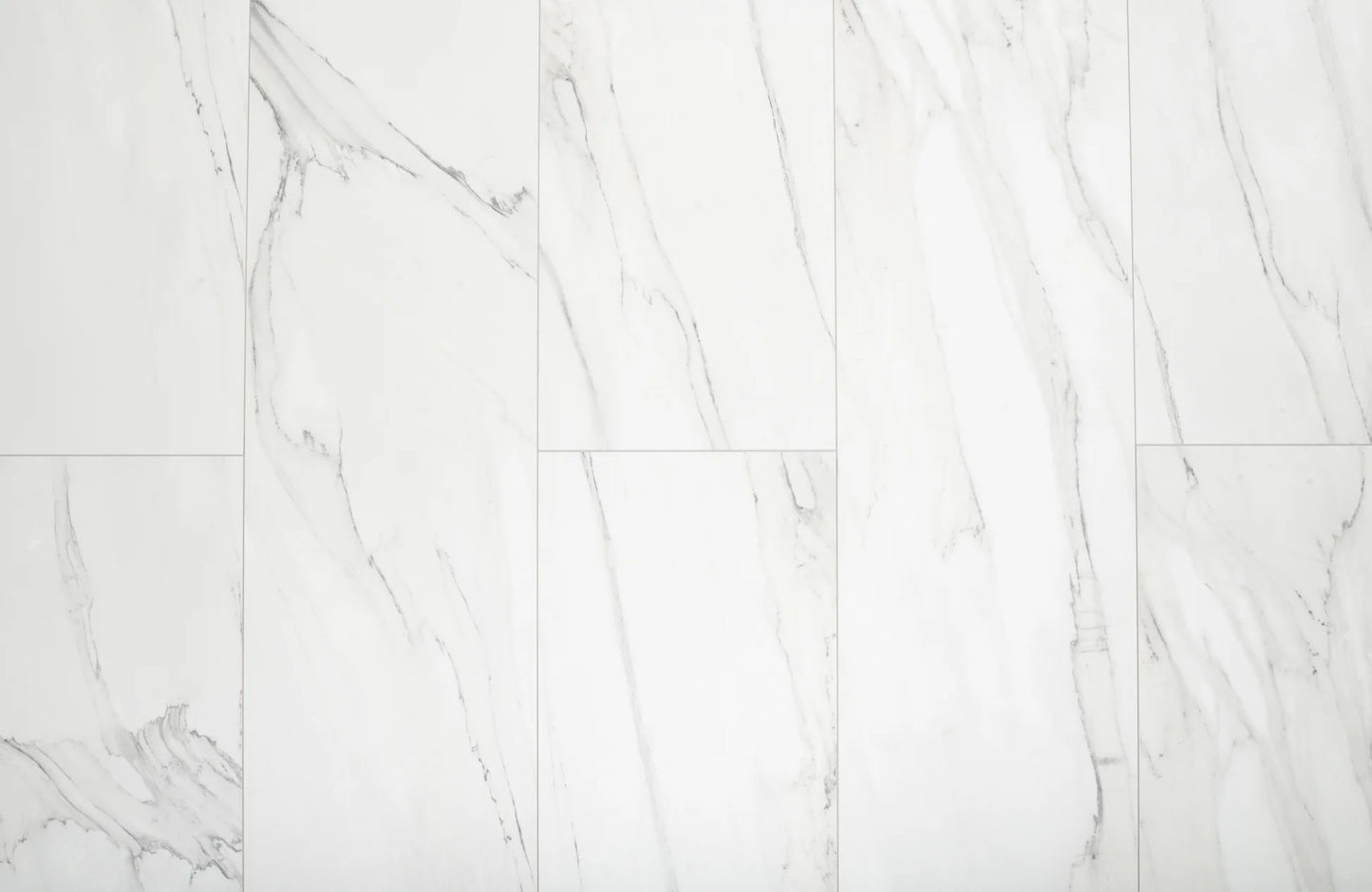 White Marbled Stone 10mm Tile Effect Waterproof Laminate