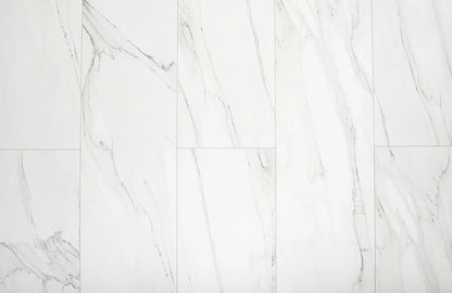 White Marbled Stone 10mm Tile Effect Waterproof Laminate