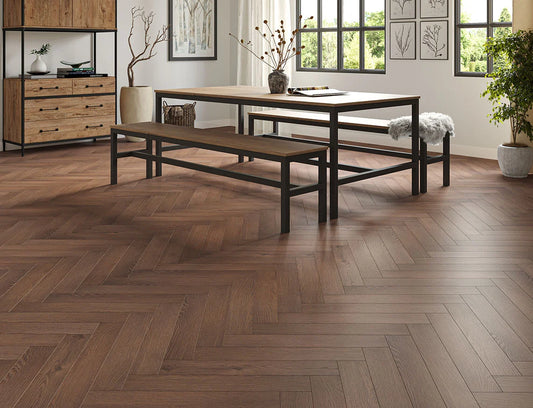 Truffle Oak 8mm Herringbone Laminate