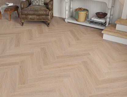 Pure Oak 6.5mm Unilin Herringbone Waterproof Click Vinyl