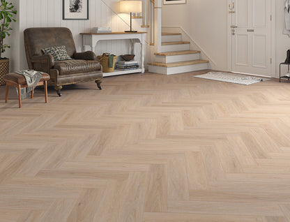 Pure Oak 6.5mm Unilin Herringbone Waterproof Click Vinyl