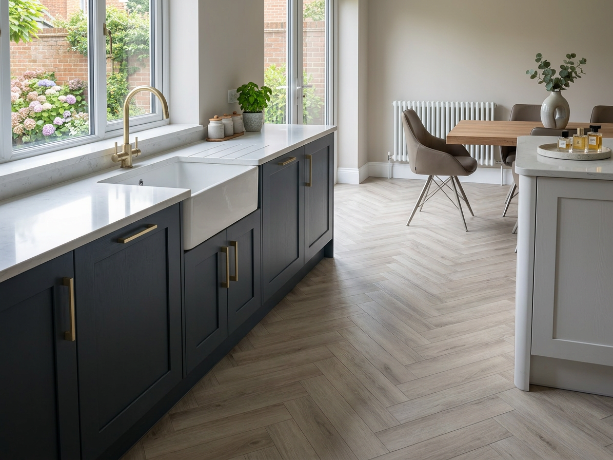Blonde Oak 5.0mm Herringbone Waterproof Click Vinyl