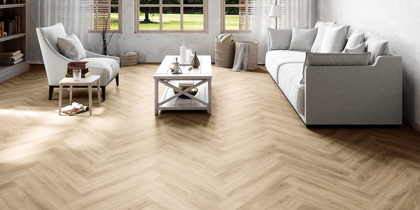 Invictus LVT Maximus Click Cork Backing - Divine Oak Parquet: A Balance of Beauty and Comfort