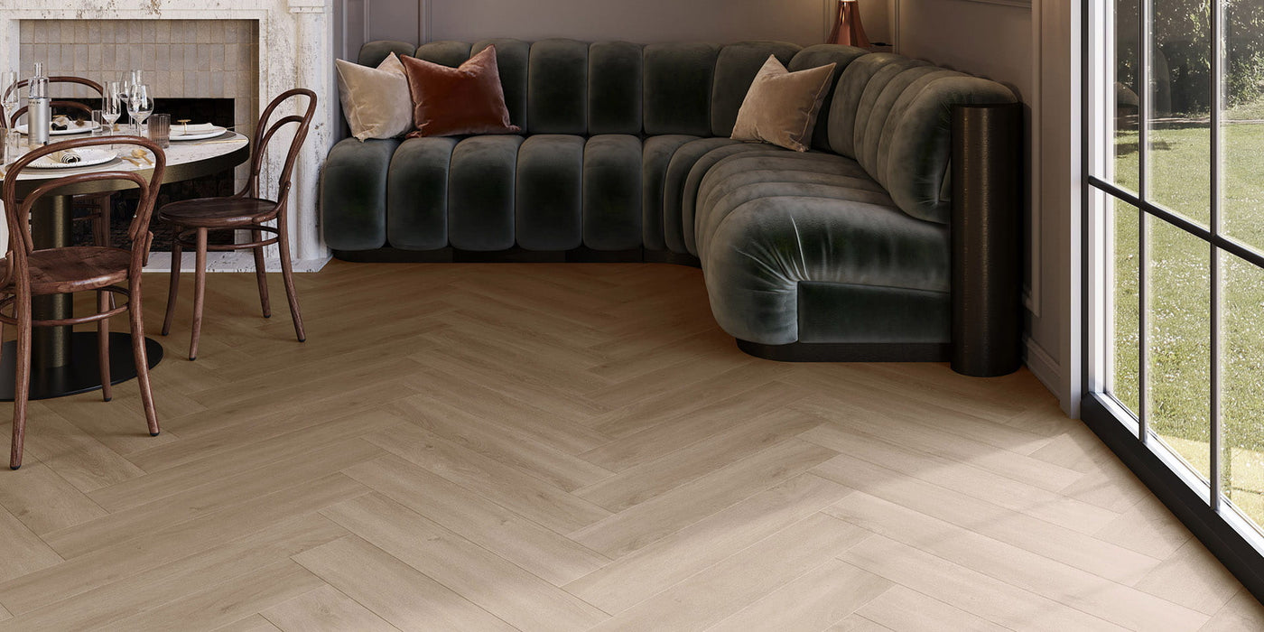 Invictus LVT Maximus Click Cork Backing - Divine Oak Parquet: A Balance of Beauty and Comfort