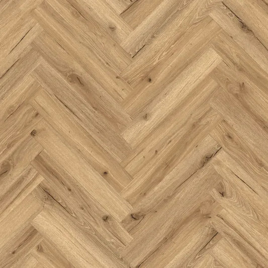 Hazelnut Oak Click 30 Herringbone Waterproof Vinyl