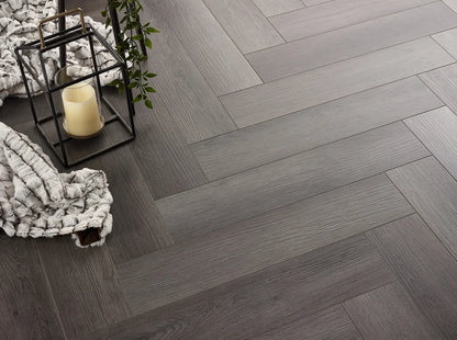Smoked Charcoal 5.0mm Herringbone Waterproof Click Vinyl