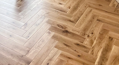 Belgravia Natural Oak Solid Herringbone 90mm x 18mm