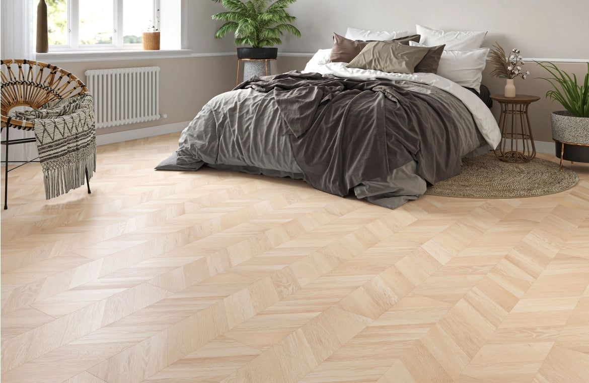 light Oak 8mm Chevron Staight Laminate