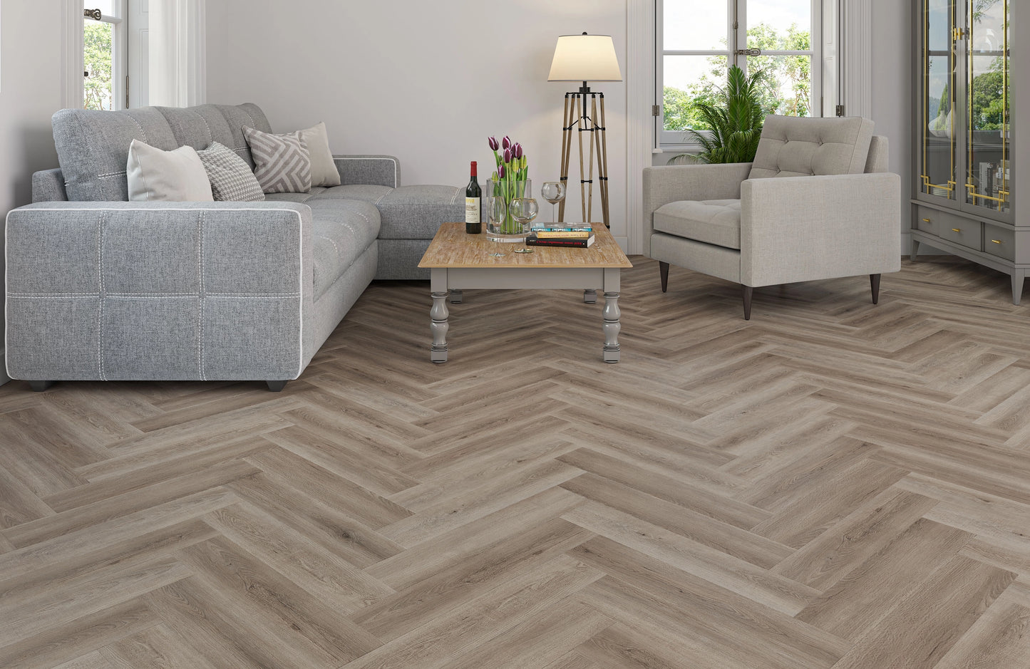 Desert oak 5.0mm Herringbone Waterproof Click Vinyl