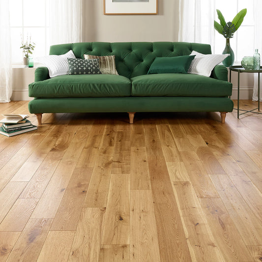Natural Brushed UV Lacquered 14/3 x 125mm Cognac Oak Straight Engineered