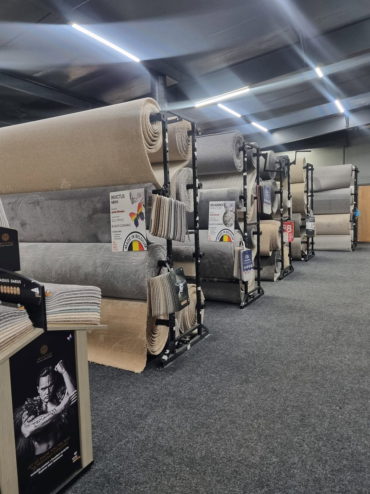 Carpet rolls in stock at our Clydebank showroom